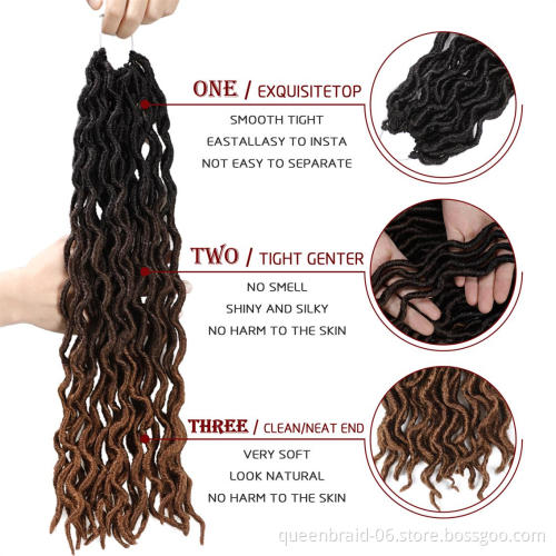 Wavy Gypsy Locs Crochet Hair  Faux Locs Crochet Hair African Roots Dreadlocs Synthetic Braiding Hair Extensions for Black Women